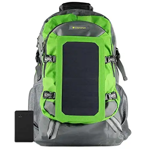 SolarGoPack Solar Powered Backpack with 7 Watt Solar Panel and 10K mAh Charging Battery