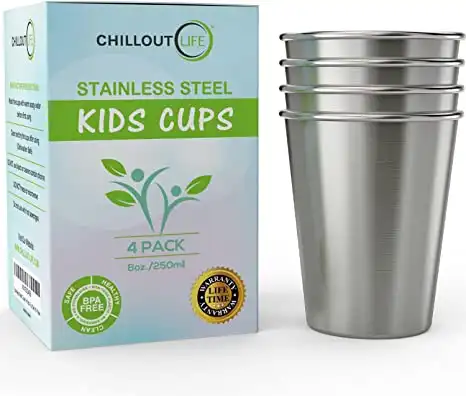 CHILLOUT LIFE Stainless Steel Kids Cups - 4 Pack